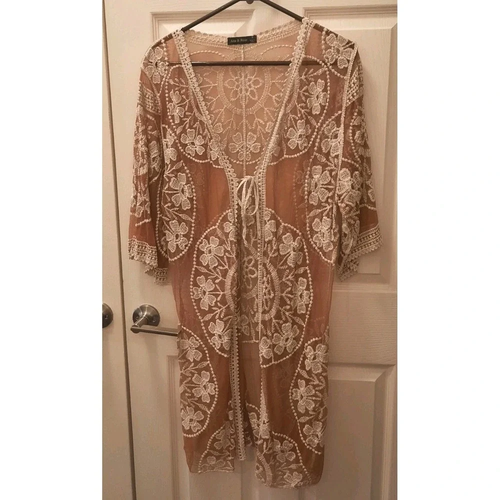 Ana & Rose Sheer Kimono Cover Up Womens Size Small Boho Fairy Bohemian Festival - Picture 3 of 11